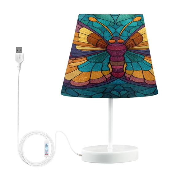 Table Lamp Small 5.9x10.8 Inches Table Lamps Night Light Tools & Home Improvement Bedroom Lamp Guest Room Lamp Study Lamp Office Lamp Stained Glass Butterfly