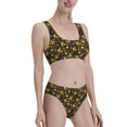 thumbnail image 2 of Daiia Flying Furry Honey Bees printed 2 piece Swimsuit Bikinis for Women High Waisted Racerback Bathing Suits Summer Tummy Control Scoop Neck Swimwear-Large, 2 of 8