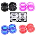 thumbnail image 2 of HOOUN 8/10/12mm Acrylic Screw Flesh Tunnel Ear Plug Taper Earring Stretcher Plug 1pc-02#Black/Silicone-10mm, 2 of 9