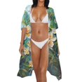 thumbnail image 3 of HELLHERO High Quality Fabrics Swim Coverup for Poolside Casual Loose Long Frangipani, 3 of 6
