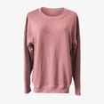 thumbnail image 4 of Olyvenn Stylish Women's Thin Pullover Solid Loose Tops Casual Sweater Women Fashion Comfy Sweatshirts Long Sleeve Blouses Women Shirts Pink 16-18, 4 of 4