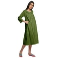 thumbnail image 5 of Moomaya Button Placket Nightdress For Women Solid Long Sleeve Nightwear Gown, 5 of 6