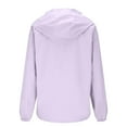 thumbnail image 5 of Lightweight Rain Jacket for Women with Hood Zipper Pockets Windproof Waterproof Thin Raincoat Plus Size Hiking Coat (XL, Purple), 5 of 7