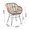 thumbnail image 2 of Manhattan Comfort Antibes 1.0 Steel Rattan 3-Piece Patio Conversation Set with Cushions in Grey, 2 of 5