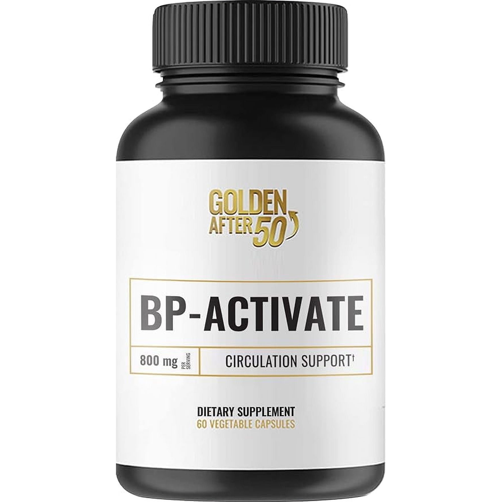 Golden After 50 BP-Activate - Nitric Oxide Supplement with Essential Amino Acids - Blood Circulation and Heart Health Support Supplement - 800mg L Arginine, AAKG, L Citrulline