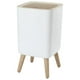 thumbnail image 2 of Cubo de basura de estilo nórdico con tapa, cubo de basura de imitación de madera, cubo de basura con tapa. Cuadrado, 2 of 9
