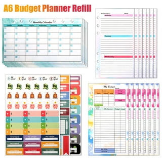 Rancco A5 Planner Inserts Weekly Planner Refills, 90 Pages Colorful 6-Ring  Loose-leaf Paper Binder Inserts w/Divider, PVC Pouch, Ruler, Index Tab for