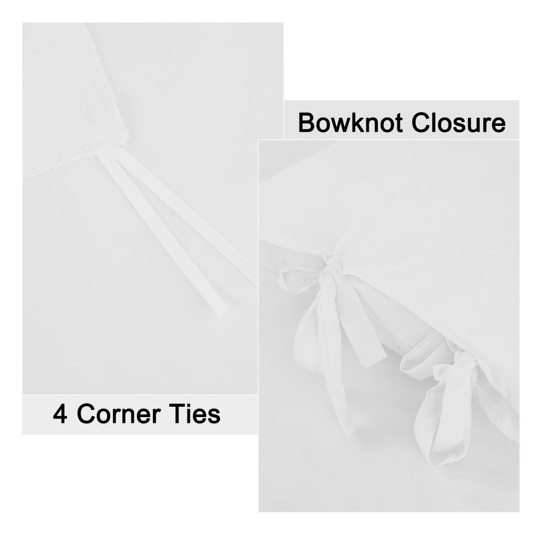 Unique Bargains 3-Pack Bow Tie Duvet Cover Bedding Set King White