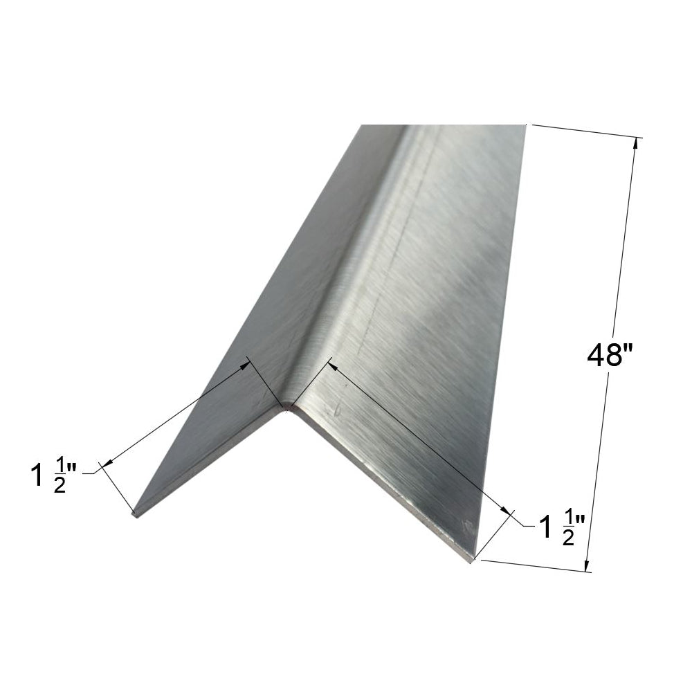 Brushed 304 Stainless Steel Corner Guards, 16ga, 48in Long