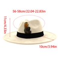 thumbnail image 2 of Women's Wide Brim Felt Fedora Hat with Faux Feather Classic Retro Jazz Cap Adjustable Elegant Party Dress Up Hat, 2 of 4