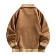 thumbnail image 3 of Timoontee Men's Sherpa Lined Jacket Warm Thickened Fleece Coats Casual Comfy Lapel Jacket Coat Solid Full Zip Outerwear Winter Trendy Coats Orange XXXL, 3 of 7