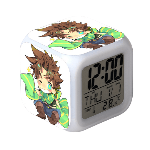 TIMPCV Wekity Anime Alarm Clock One Piece LED Square Clock Digital