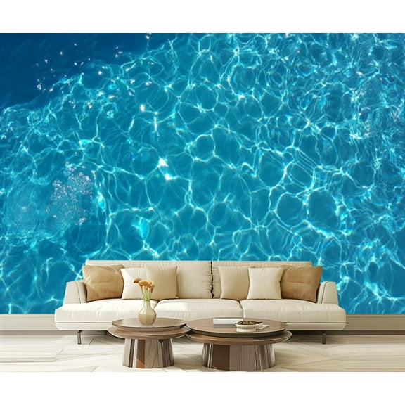 Peel and Stick Wallpaper Abstract Water Surface Swimming Pool Modern Art Wall Mural Decor Self Adhesive and Removable 69in x 98in