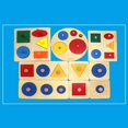 thumbnail image 2 of Geometric Shape Match Montessori Wooden Knob Puzzle Educational Toy, 2 of 7