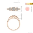 thumbnail image 4 of ANGARA Natural Composite Diamond Three Stone Ring in 14K Rose Gold for Women (Size-3mm| Color-K| Clarity-I3) | April Birthstone, Anniversary, Jewelry Gift for Women | Natural Diamond Ring, 4 of 9
