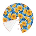 thumbnail image 3 of Salouo Blue Ocean Wave Sunflower Christmas Tree Skirt 30" Farmhouse Christmas Decorations Snowman Xmas Tree Skirt Tree Mat for Holiday Party Decor, 3 of 8