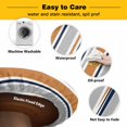 thumbnail image 3 of Elastic Fitted Round Tablecloth, Orange Grey Striped Waterproof Stretch Table Cover for 55"-60" Tables, Farmhouse Stripes Modern Abstract Art Washable Outdoor Tablecloths for Patio, Picnic, Camping, 3 of 9
