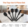 thumbnail image 2 of Unique Bargains 6Pcs Heat-Resistant Dishwasher Safe Kitchen Utensils Black, 2 of 5