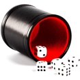 thumbnail image 4 of Leather Dice Cup Set, 4 Pieces, Felt Lining, Quiet Shaker With 5 Point Black, 4 of 5