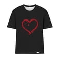 thumbnail image 3 of Otvok Tops for Women Summer Round-Neck Short Sleeve Valentine'S Day Print Casual T- Shirt Blouse, 3 of 6