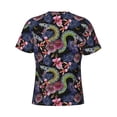 thumbnail image 6 of Vsdgher Snake And Flower Print Men's Dry Fit Mesh Athletic Shirts Moisture Wicking Tennis T-Shirt Tops, 6 of 9
