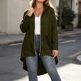 thumbnail image 2 of NominalSnug Hoodies for Women Zip up Long Sleeve Hooded Sweatshirts Irregular Hem Casual Fall Jackets with Pockets, 2 of 8