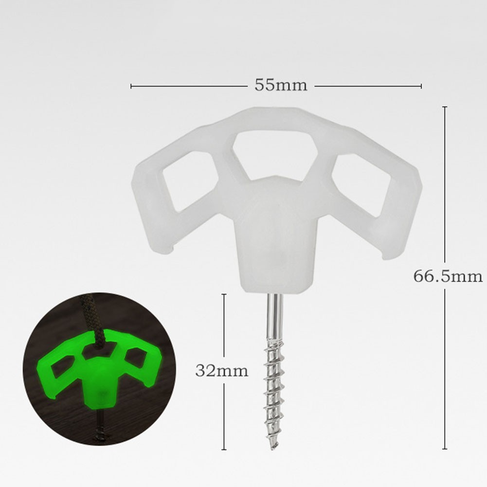 BCLONG Outdoor Camping Luminous Tent Peg Screw Peg Nail Rope Tree Decking Travel Peg