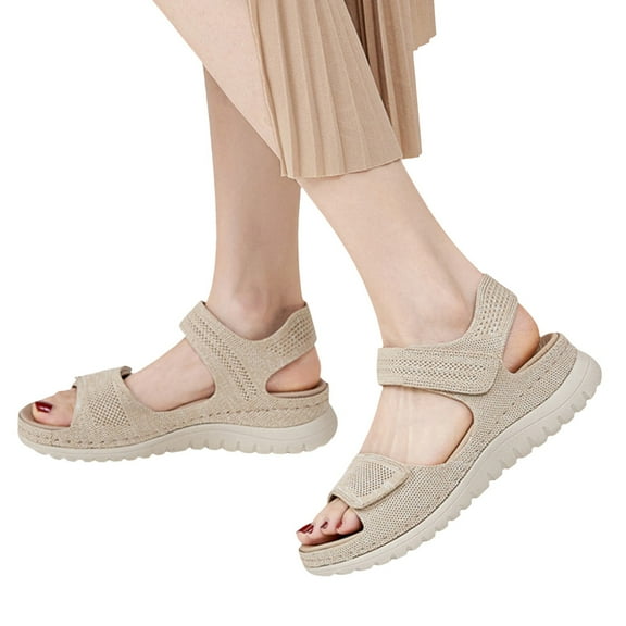 IUJSOY Walking Sandals for Women Lightweight Mesh Open Toe Comfort Footbed Platform Beach Shoes