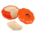 thumbnail image 3 of Bandeja de aperitivos con forma de calabaza para Halloween, bandeja dividida para servir, práctica y portátil para frutas secas 3 cuadrículas, 3 of 9