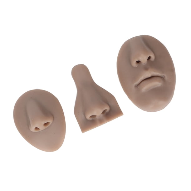 Juego De Modelo De Nariz De Silicona, Juego De Modelo De Nariz De Silicona Simulación 3D Modelo De Nariz De Práctica Suave Para Ejercicio De Enseñanza De Sutura De Nariz(piel oscura)