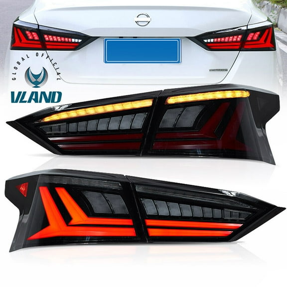 VLAND Smoke LED Tail Lights For Nissan Altima 2019 2020 2021 2022 with Start Dynamic Rear Lamps
