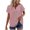 Pink, variant on Inleife Ladies Casual Tops Solid Short Sleeve Round Neck Pullover Lace Blouse