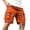 Orange, variant on Mens Cargo Shorts Multi-Pocket 7" Inseam Lightweight Quick Dry Elastic Waist Drawstring Short Pants Outdoor Hiking Summer Wear