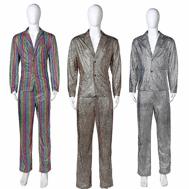 Traje de bronceado a cuadros de arcoíris para Halloween, traje brillante dorado y plateado para escenario, club nocturno, rendimiento fresco