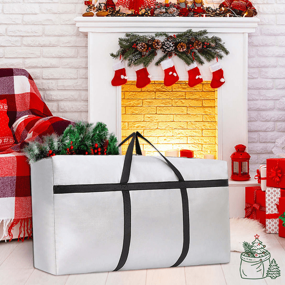 43×24×14 Inches 600D Heavy‑Duty Oxford Christmas Storage, Artificial Christmas Tree Storage Cover, Xmas Decor for Holiday Decoration Storage, Large Capacity Holiday Storage for New Year Home Decor