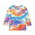 thumbnail image 4 of Maean Girls Kids Blouse 3/4 Sleeve Crewneck Summer Tshirts Girl Causal Tie Dye Graphic Shirts Tops, 4 of 5