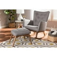 thumbnail image 7 of Wholesale Interiors Baxton Studio Waldmann Mid-Century Modern Grey Fabric Upholstered Rocking Chair and Ottoman Set, 7 of 7