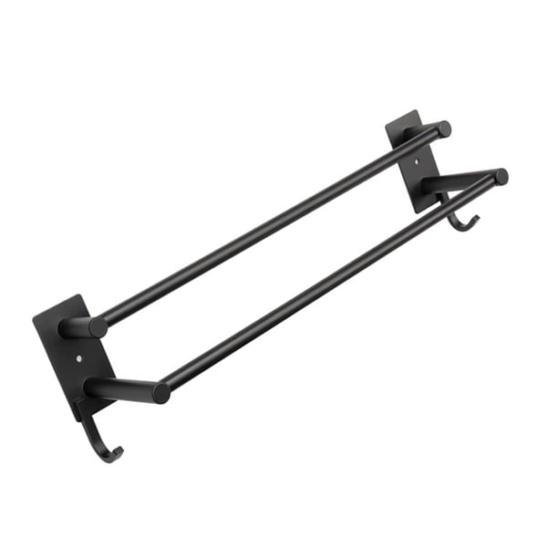 Inteprter Toallero duradero para baño: conveniente y fácil de instalar Toallero potente y multifuncional de alta calidad Juegos de accesorios de baño Negro 550 mm