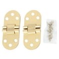 thumbnail image 2 of Kesenlong 2 Brass Butler Tray Hinges 180 degree Folding Table Hinges + Screws - Golden, 2 of 10