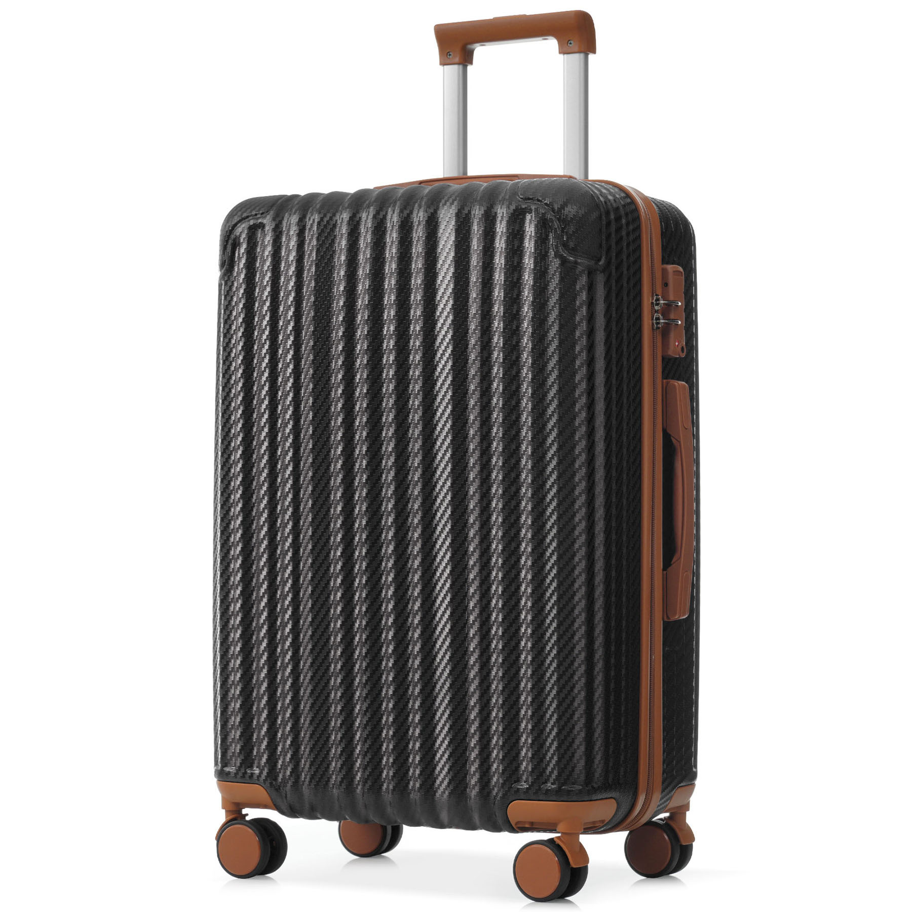 S-HOME 6-Piece ABS Hardshell Luggage Set with Spinner Wheels, Includes Carry-On and Checked Sizes with TSA Locks