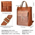 thumbnail image 2 of S-ZONE Women Genuine Leather Backpack Purse Retro Top-handle Bags Vintage Totes, 2 of 7