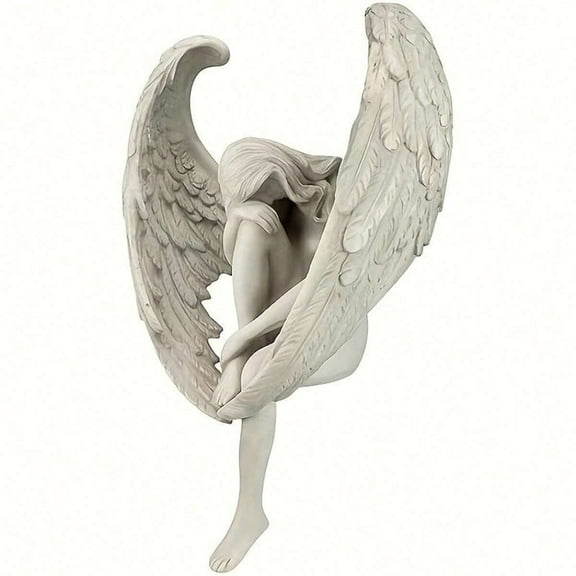 Creative White Resin Redemption Angel Statue,Tabletop Ornament, Hand-Carved Angel Sculpture Used for Garden Home Decoration