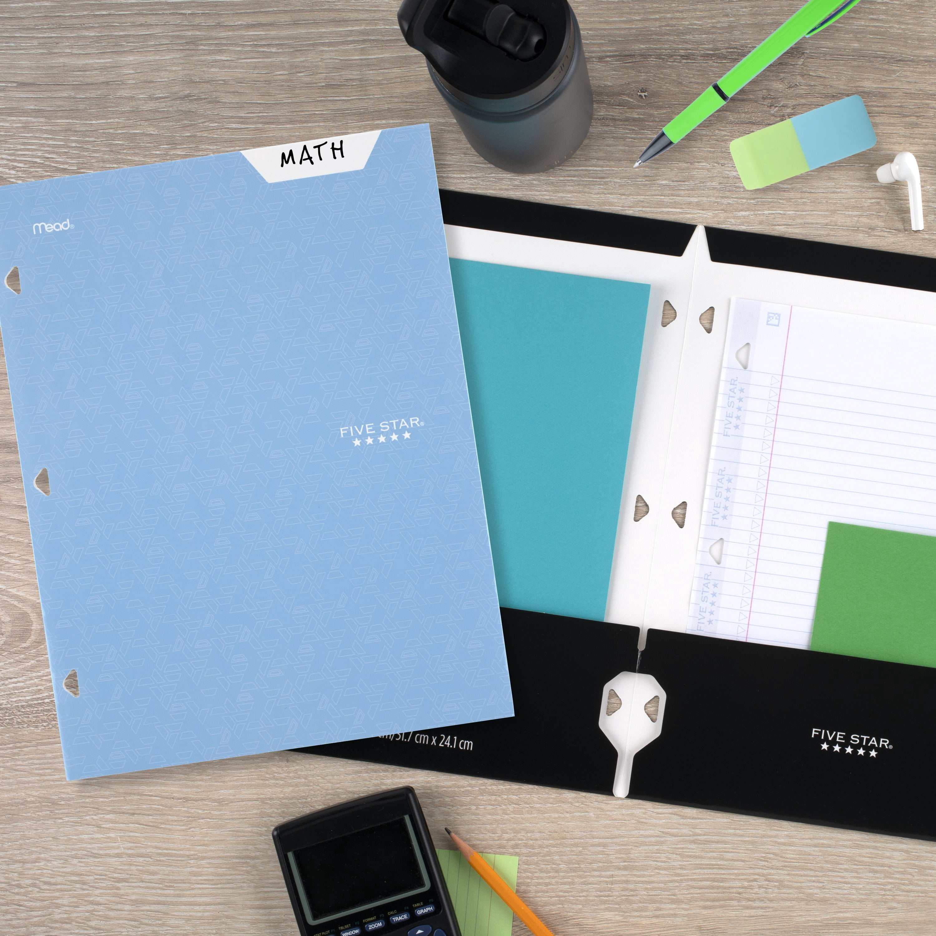Five Star 4 Pocket Portfolio, Blue