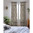 thumbnail image 3 of Grey Boho Sheer Curtains 84 Inch Length 2 Panels Set for Living Room/Bedroom, Vintage Ethnic Tribe Abstract Art Floral Kitchen Curtains Grommet Semi-Sheer Curtains Drapes Window Treatments 52"x84"x2, 3 of 7