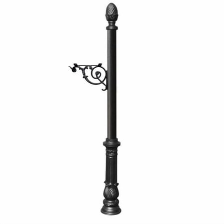 Lewiston Post only with support bracket decorative ornate base and pineapple finial White - LPST-703-BL