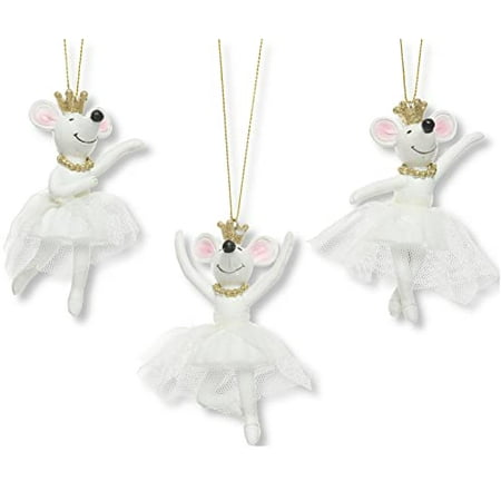 Ballerina Mouse Set of 3 Dancing White Mice