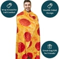 thumbnail image 4 of PAVILIA Pizza Blanket, Double Sided Pepperoni Cheese Pizza Wrap Novelty Throw for Adult Kid Teen, Realistic Food Blanket, Funny Gag Gift for Birthday, Pizza 60in, 4 of 7