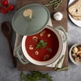 thumbnail image 4 of Smith & Clark 3-Quart Enameled Cast Iron Dutch Oven Fluted Round Pot with Lid, Sage, 4 of 10