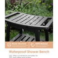 thumbnail image 5 of SONGMY Outdoor Shower-Bench-Seat | Stool-for-Inside-Shower | HDPE Waterproof Plastic | Bathroom Benches | Shaving Legs | Storage & Handles | Black | Indoor Outdoor Use | 21.8 x 14 x 18.1 Inch, 5 of 7