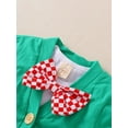 thumbnail image 4 of Qiylii 3Pcs Baby Boy Christmas Outfits White Romper+Cardigan Romper + Long Pant, 4 of 9